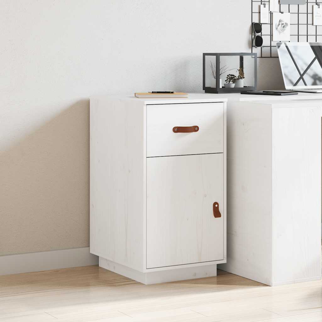 skrivebordsskab 40x50x75 cm massivt fyrretræ hvid
