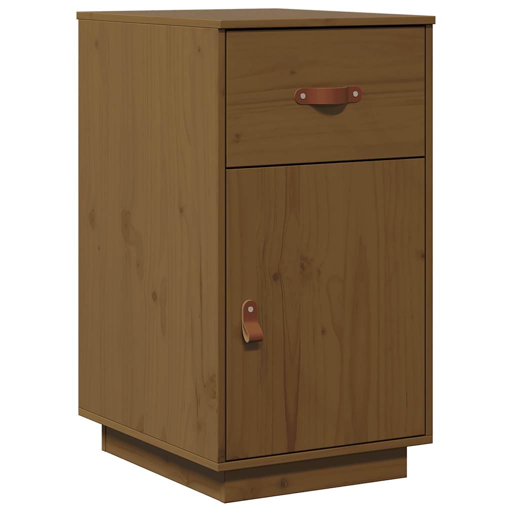 skrivebordsskab 40x50x75 cm massivt fyrretræ gyldenbrun