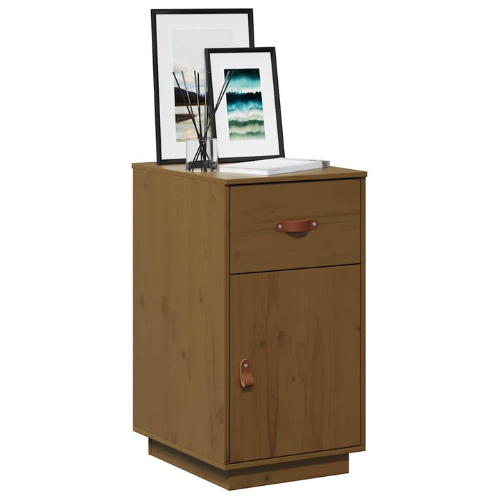 skrivebordsskab 40x50x75 cm massivt fyrretræ gyldenbrun