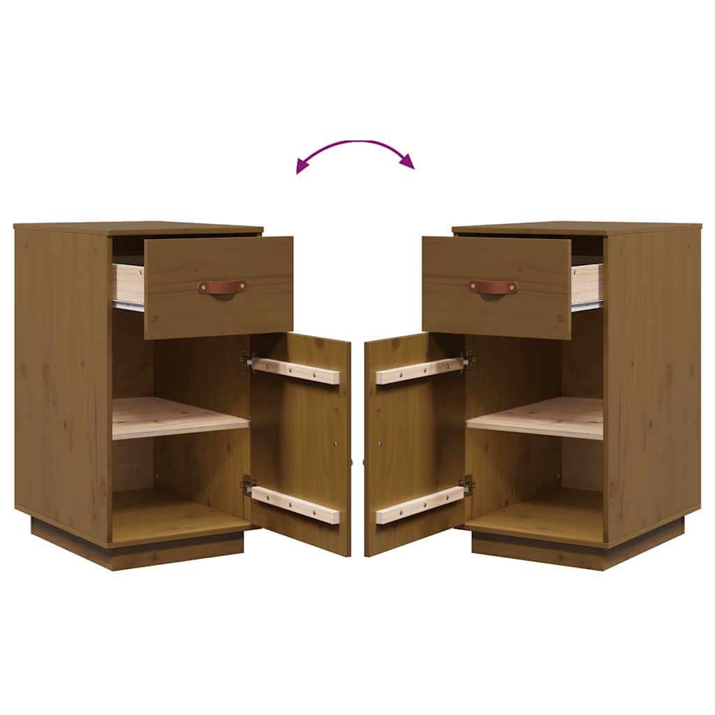skrivebordsskab 40x50x75 cm massivt fyrretræ gyldenbrun