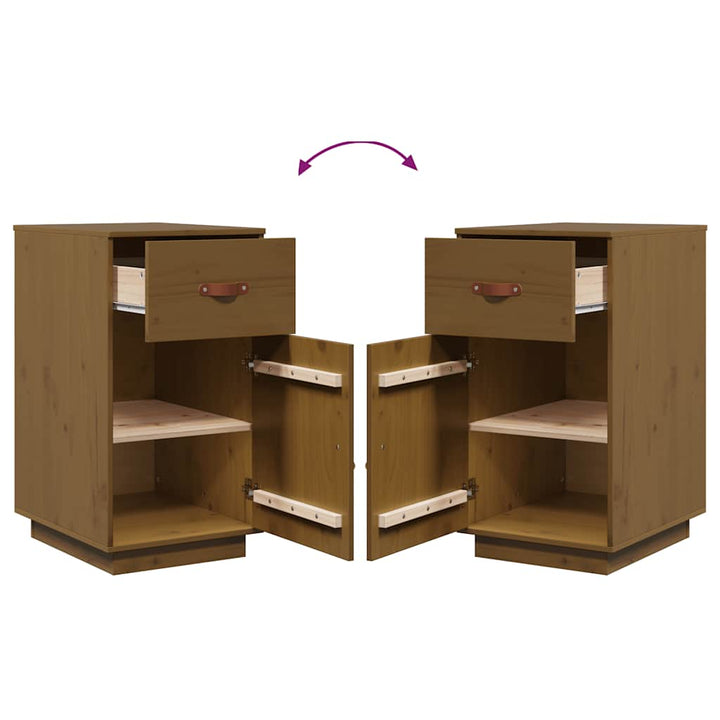skrivebordsskab 40x50x75 cm massivt fyrretræ gyldenbrun