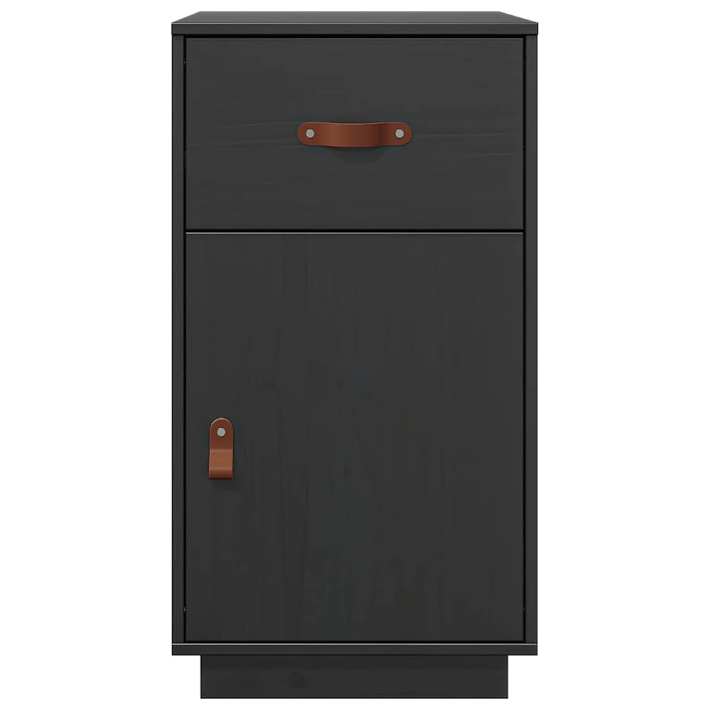 skrivebordsskab 40x50x75 cm massivt fyrretræ sort