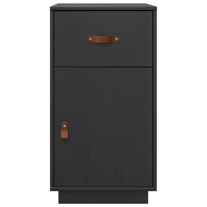 skrivebordsskab 40x50x75 cm massivt fyrretræ sort