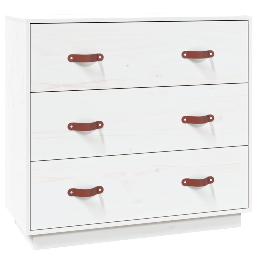 skænk 80x40x75 cm massivt fyrretræ hvid
