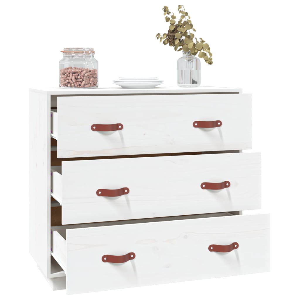 skænk 80x40x75 cm massivt fyrretræ hvid