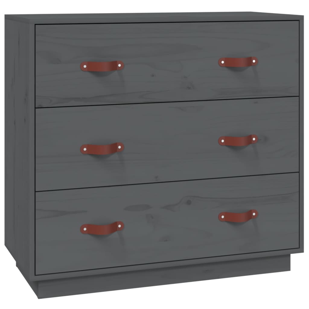 skænk 80x40x75 cm massivt fyrretræ grå