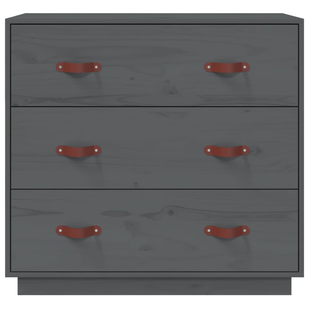 skænk 80x40x75 cm massivt fyrretræ grå