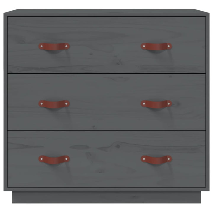 skænk 80x40x75 cm massivt fyrretræ grå