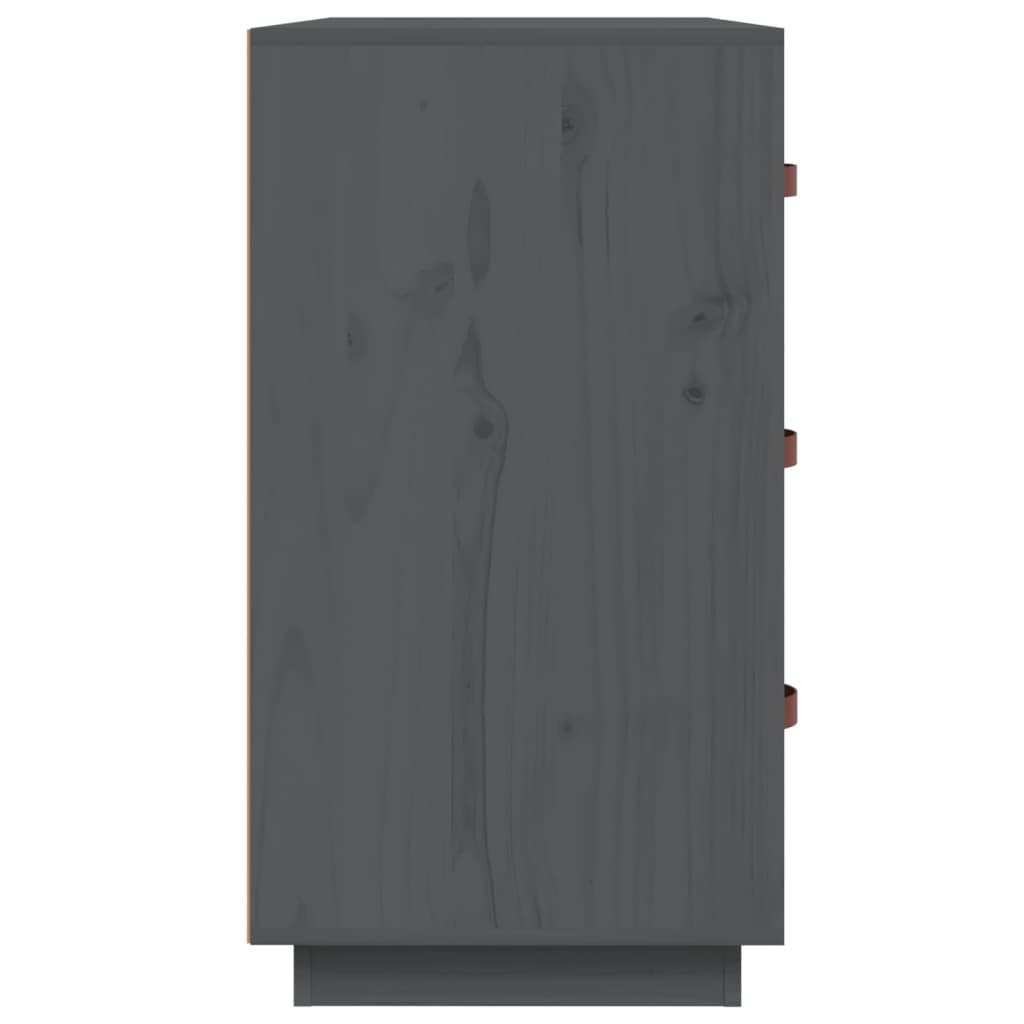 skænk 80x40x75 cm massivt fyrretræ grå