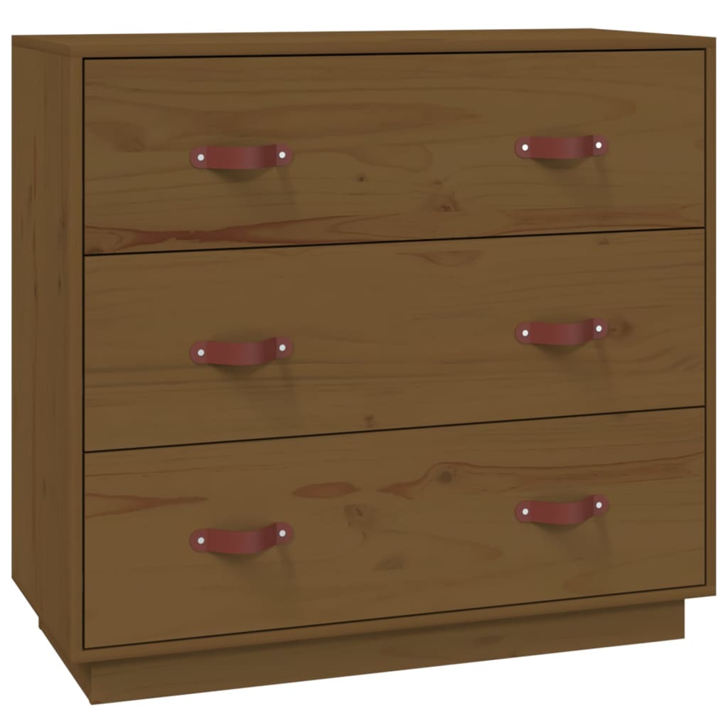 skænk 80x40x75 cm massivt fyrretræ gyldenbrun