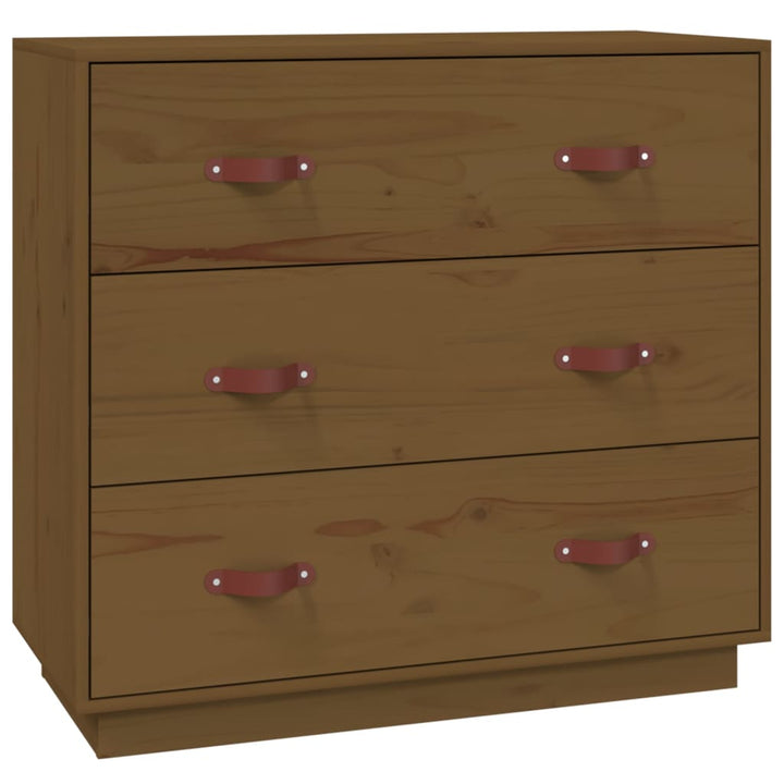 skænk 80x40x75 cm massivt fyrretræ gyldenbrun