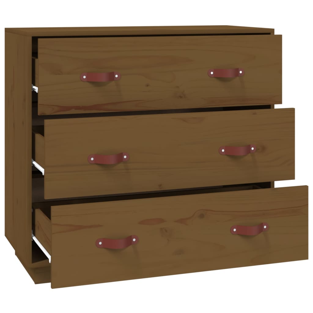 skænk 80x40x75 cm massivt fyrretræ gyldenbrun