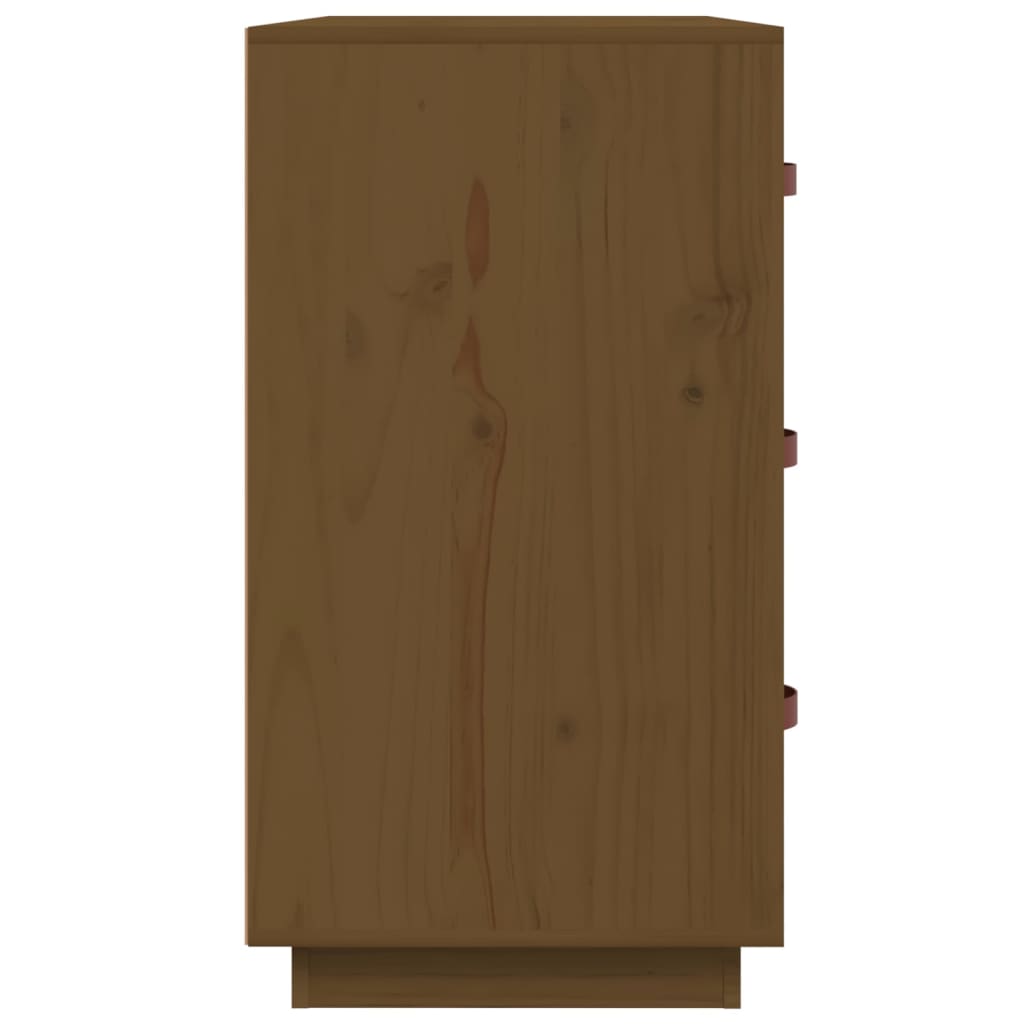 skænk 80x40x75 cm massivt fyrretræ gyldenbrun