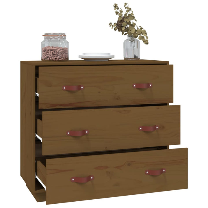 skænk 80x40x75 cm massivt fyrretræ gyldenbrun