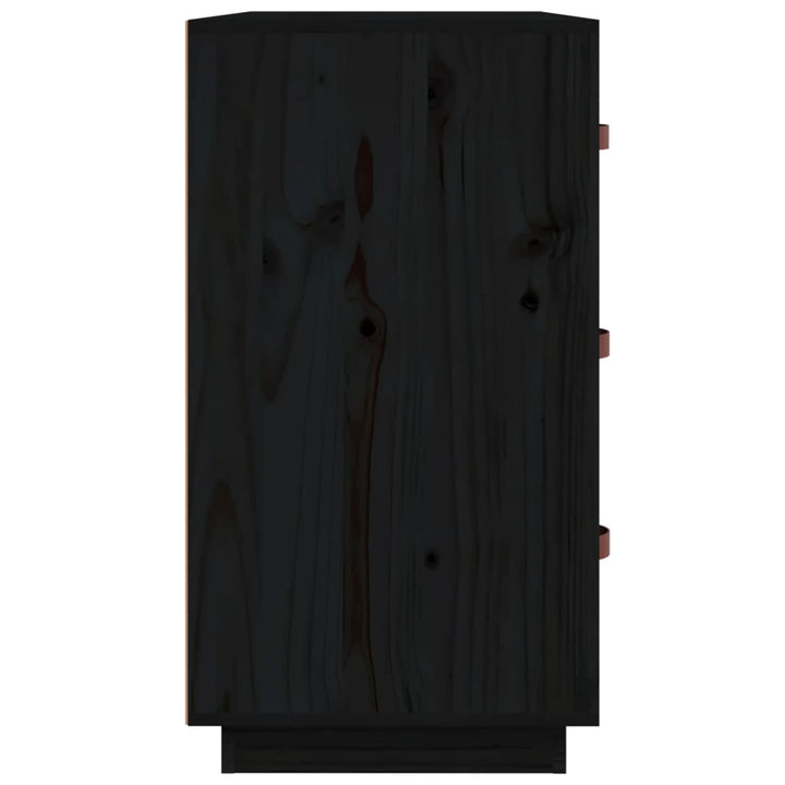 skænk 80x40x75 cm massivt fyrretræ sort