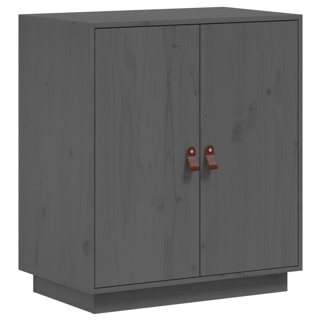 skænk 65,5x40x75 cm massivt fyrretræ grå