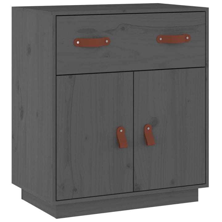 skænk 65,5x40x75 cm massivt fyrretræ grå