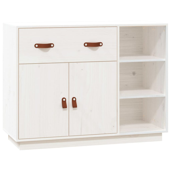 skænk 98,5x40x75 cm massivt fyrretræ hvid