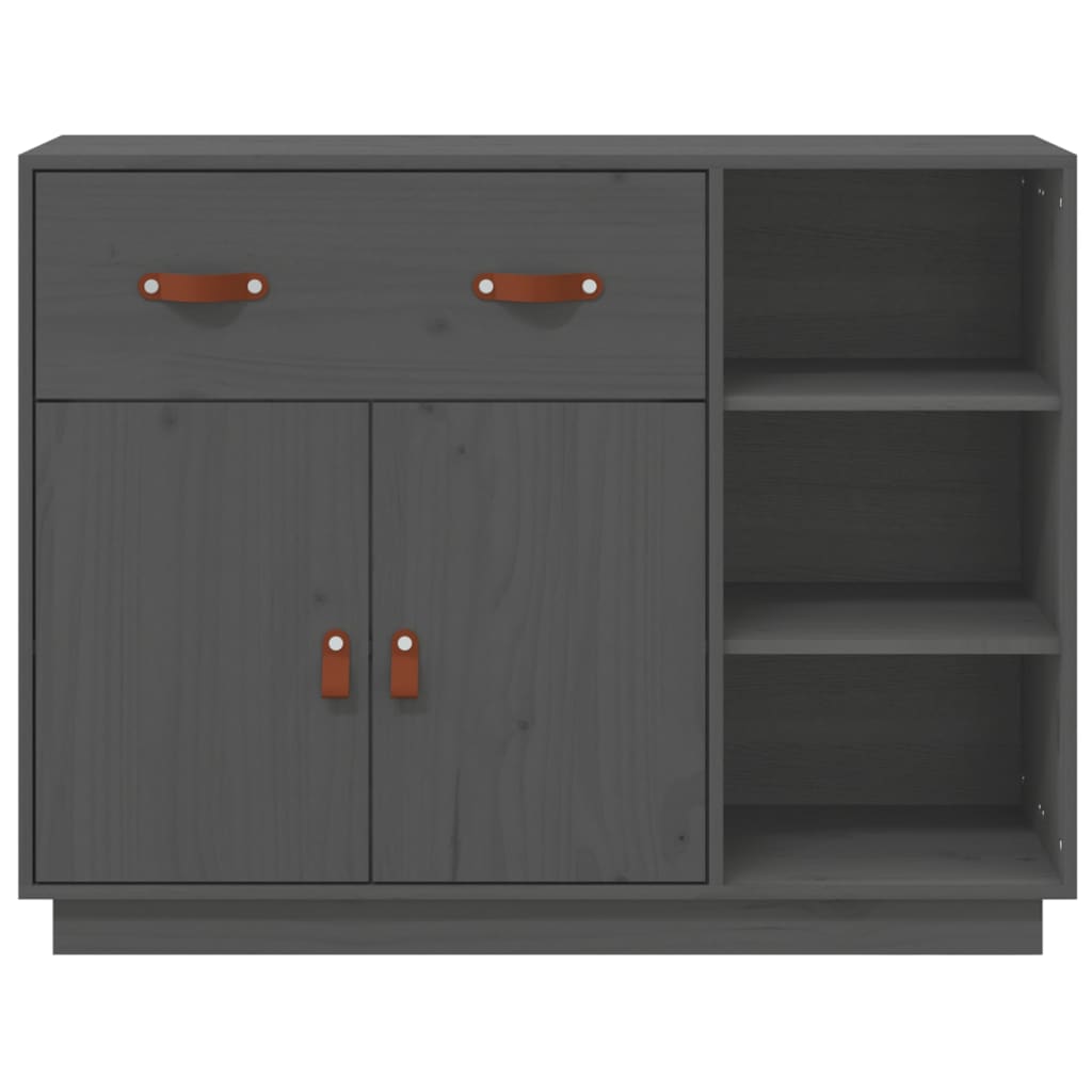 skænk 98,5x40x75 cm massivt fyrretræ Grå