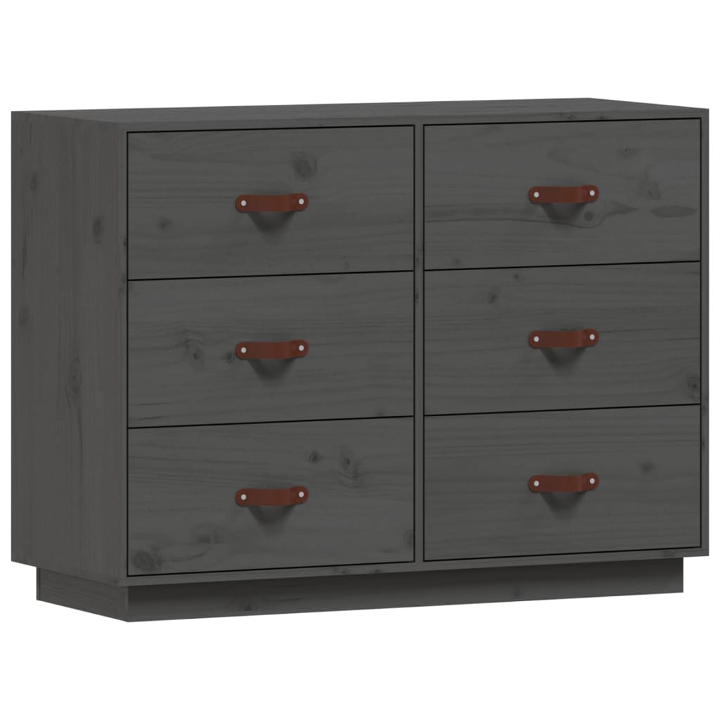 skænk 100x40x75 cm massivt fyrretræ Grå