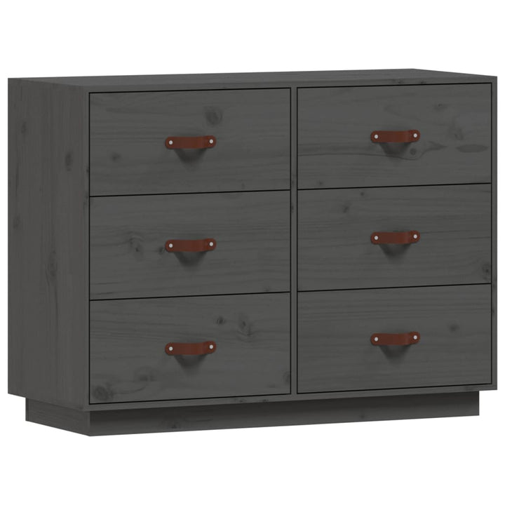 skænk 100x40x75 cm massivt fyrretræ Grå