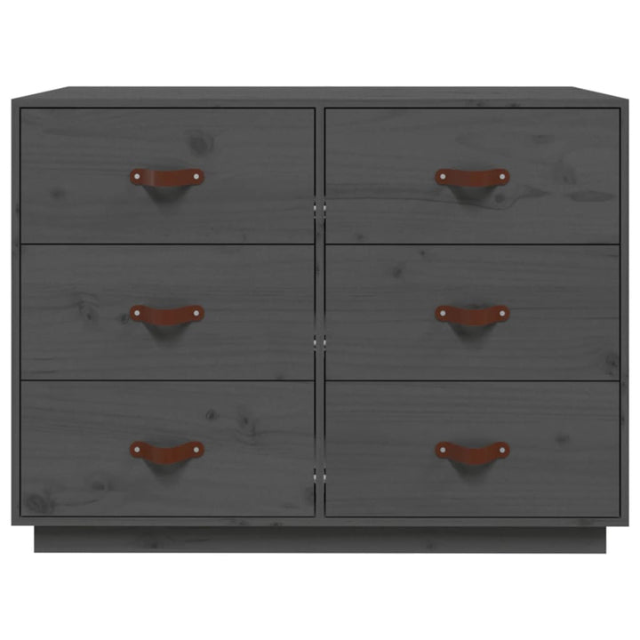 skænk 100x40x75 cm massivt fyrretræ Grå