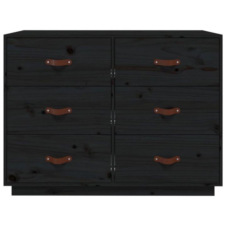 skænk 100x40x75 cm massivt fyrretræ sort