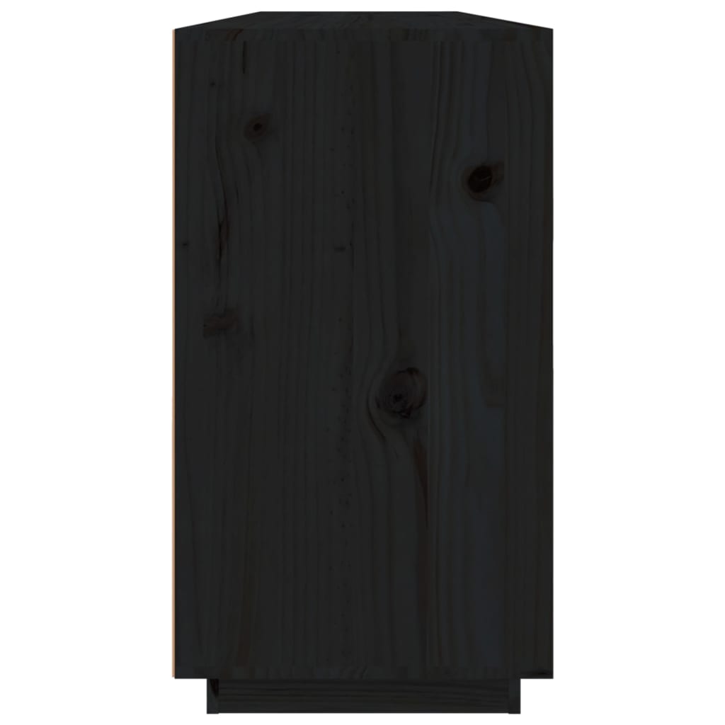 skænk 100x40x75 cm massivt fyrretræ sort