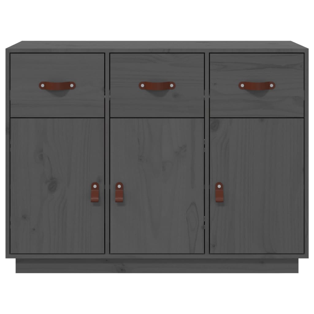 skænk 100x40x75 cm massivt fyrretræ Grå