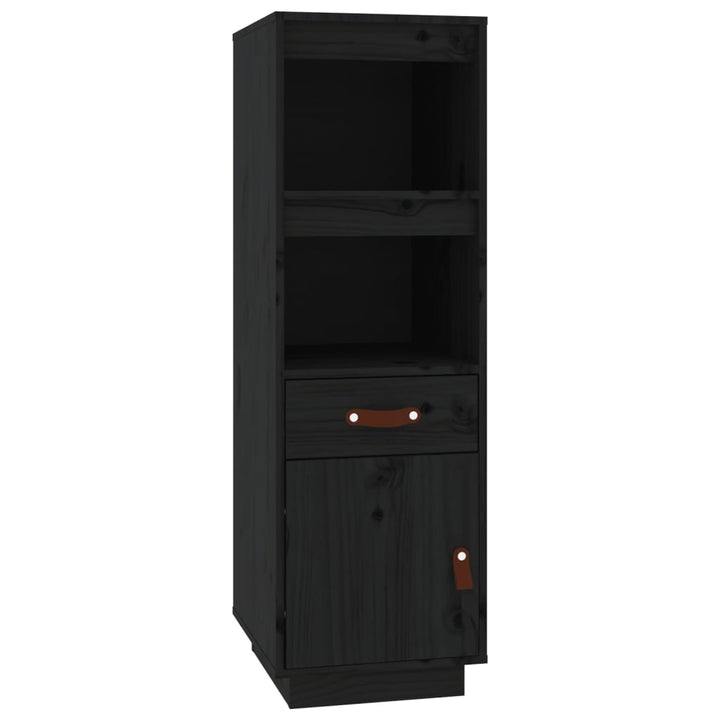 højskab 34x40x108,5 cm massivt fyrretræ sort