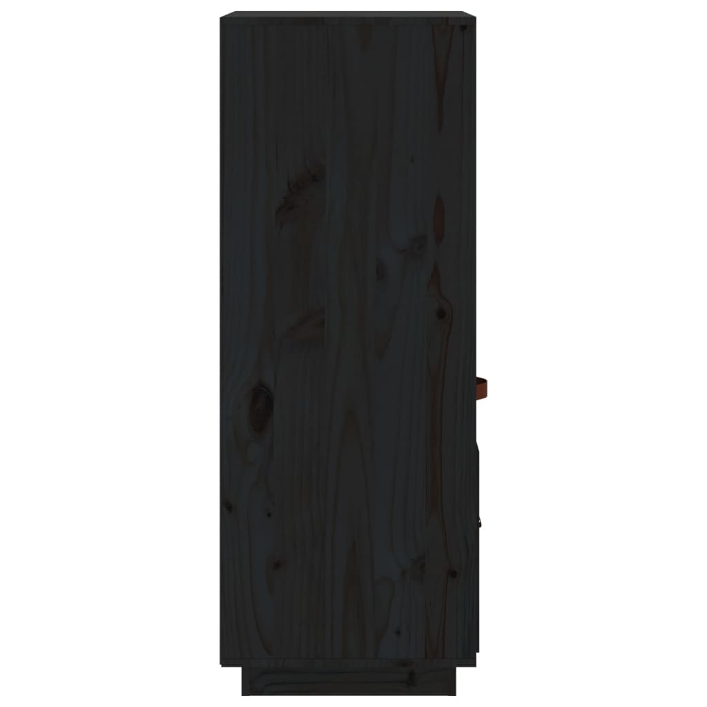 højskab 34x40x108,5 cm massivt fyrretræ sort