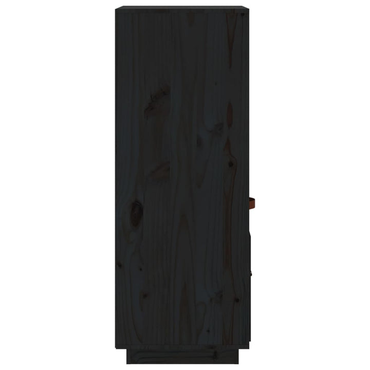 højskab 34x40x108,5 cm massivt fyrretræ sort