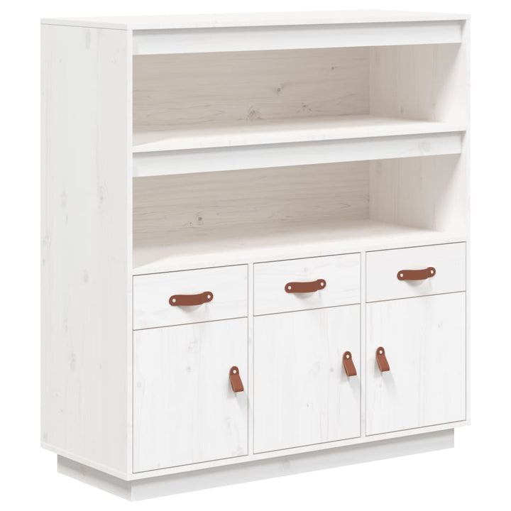 højskab 100x40x108,5 cm massivt fyrretræ hvid