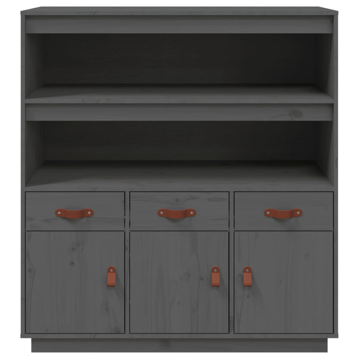 højskab 100x40x108,5 cm massivt fyrretræ grå