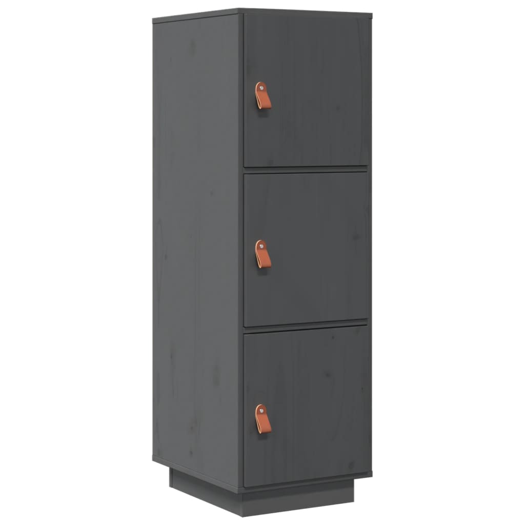 højskab 34x40x108,5 cm massivt fyrretræ grå