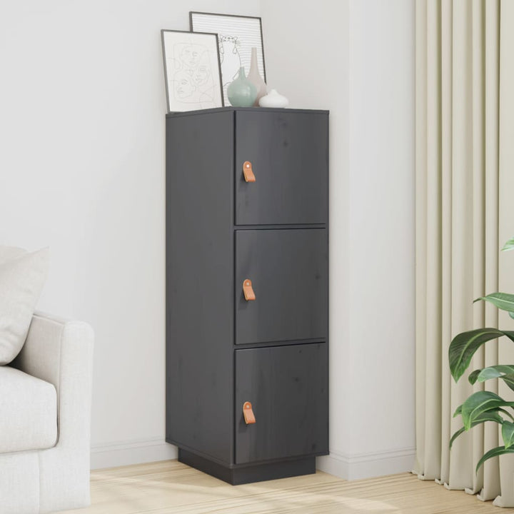 højskab 34x40x108,5 cm massivt fyrretræ grå