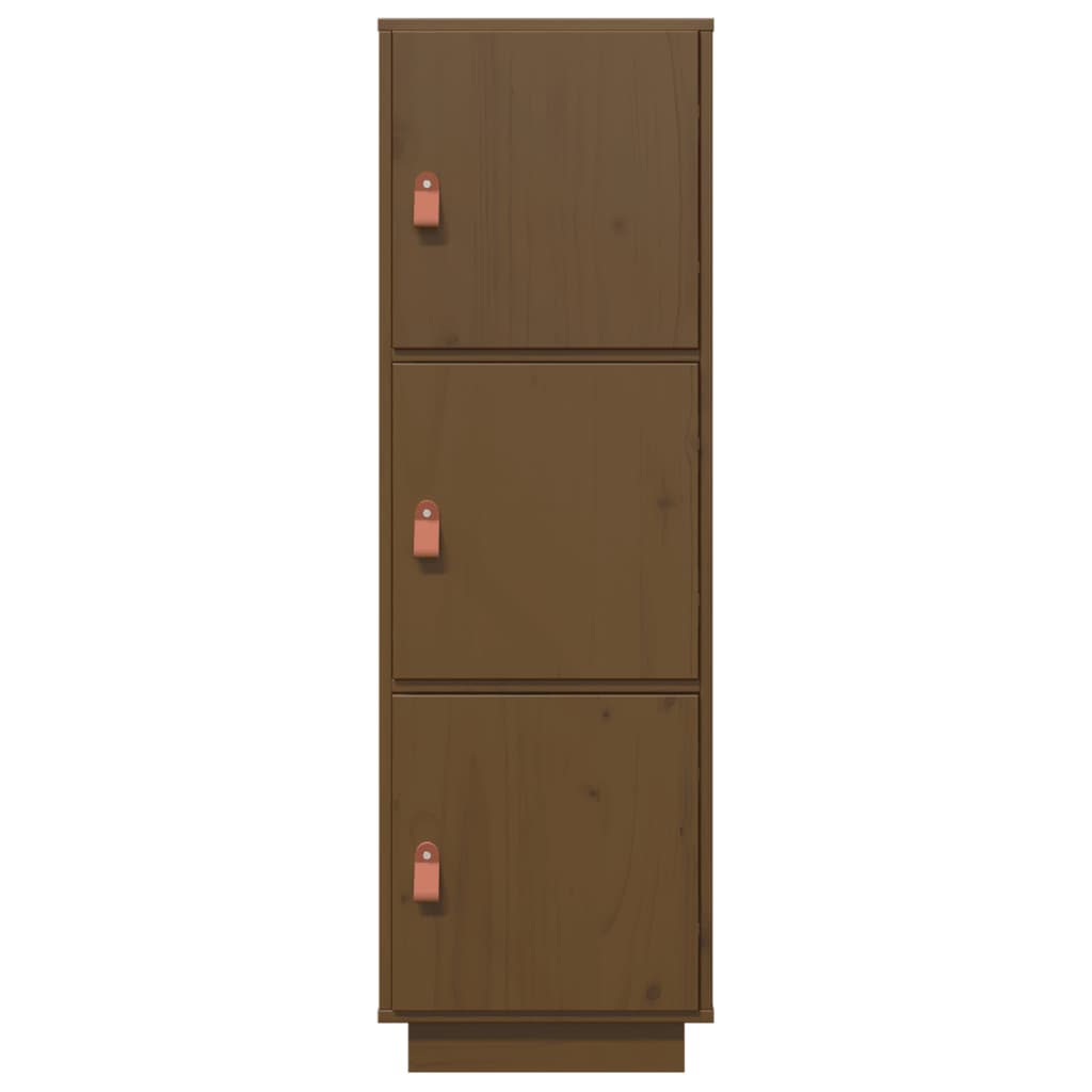 højskab 34x40x108,5 cm massivt fyrretræ gyldenbrun