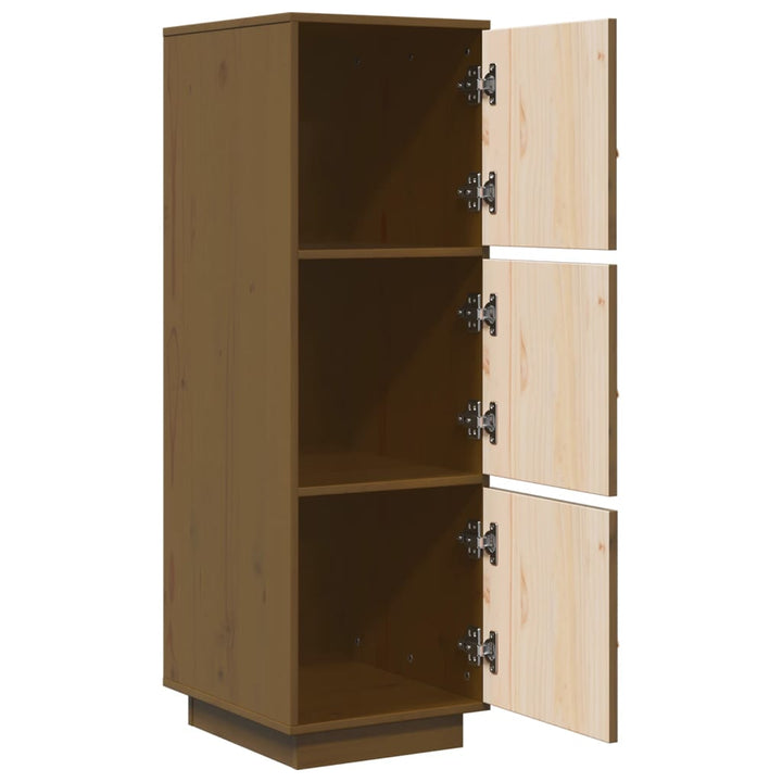 højskab 34x40x108,5 cm massivt fyrretræ gyldenbrun