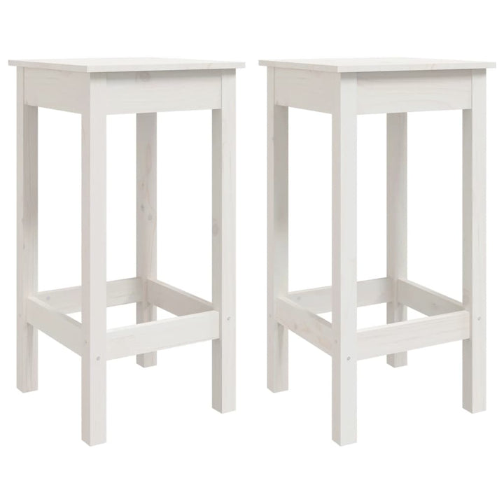 barstole 2 stk. 40x40x78 cm massivt fyrretræ hvid