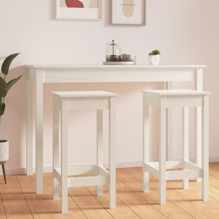 barstole 2 stk. 40x40x78 cm massivt fyrretræ hvid