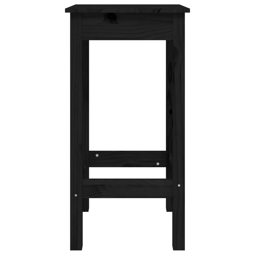 barstole 2 stk. 40x40x78 cm massivt fyrretræ sort