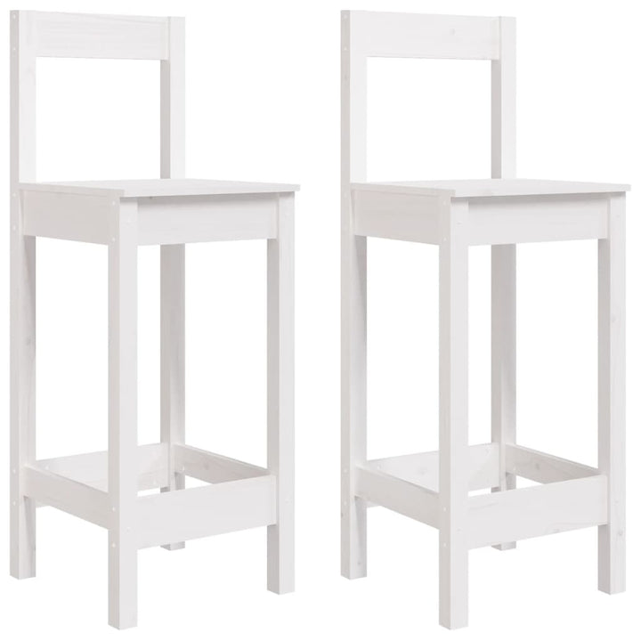 barstole 2 stk. 40x41,5x112 cm massivt fyrretræ hvid
