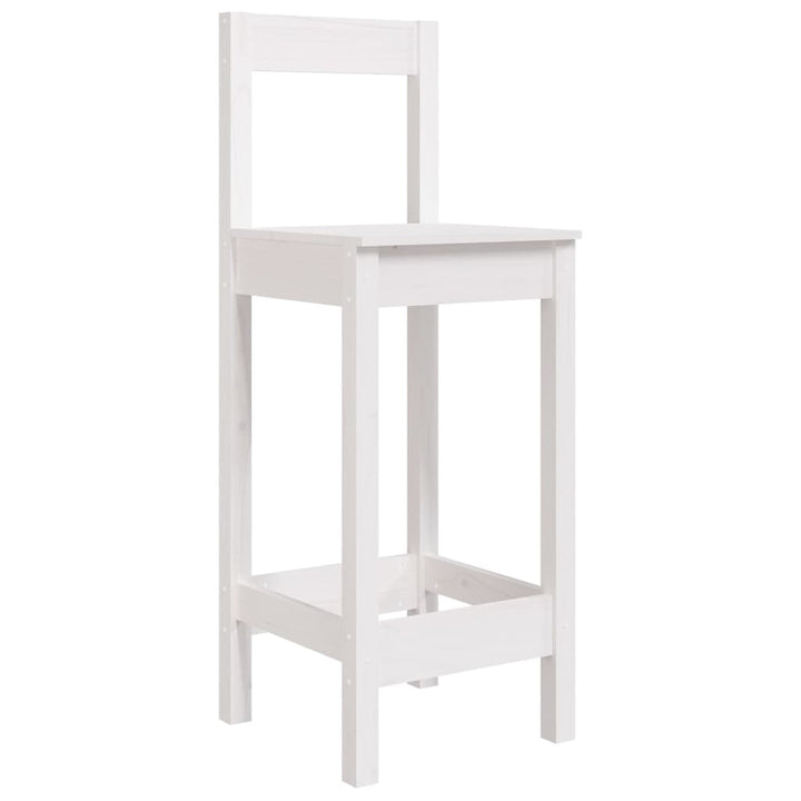 barstole 2 stk. 40x41,5x112 cm massivt fyrretræ hvid