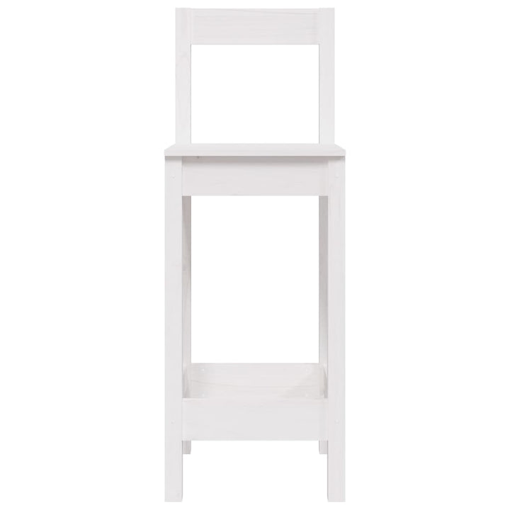 barstole 2 stk. 40x41,5x112 cm massivt fyrretræ hvid
