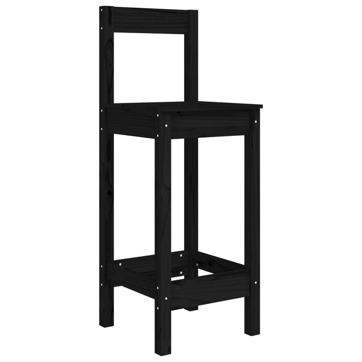 barstole 2 stk. 40x41,5x112 cm massivt fyrretræ sort