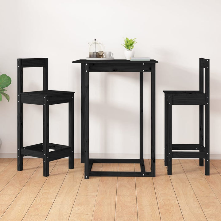 barstole 2 stk. 40x41,5x112 cm massivt fyrretræ sort