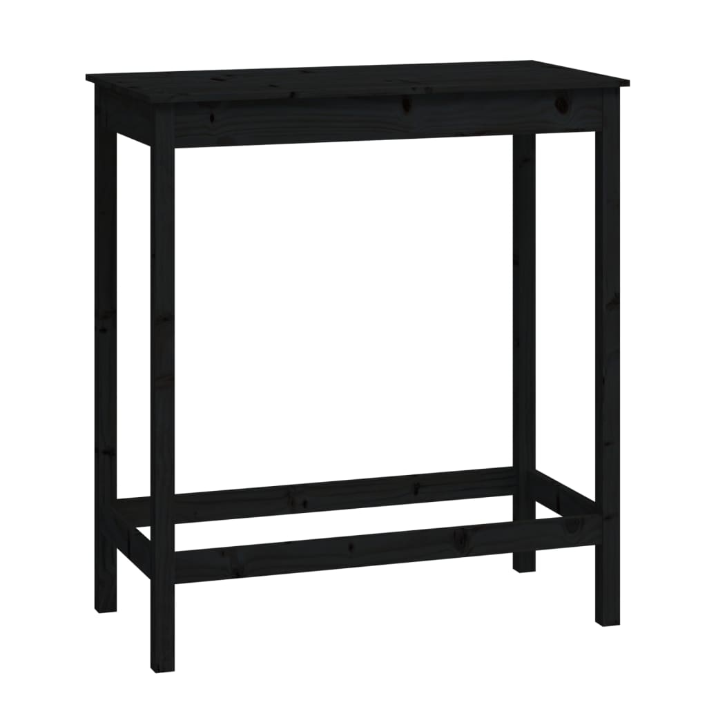 barbord 100x50x110 cm massivt fyrretræ sort