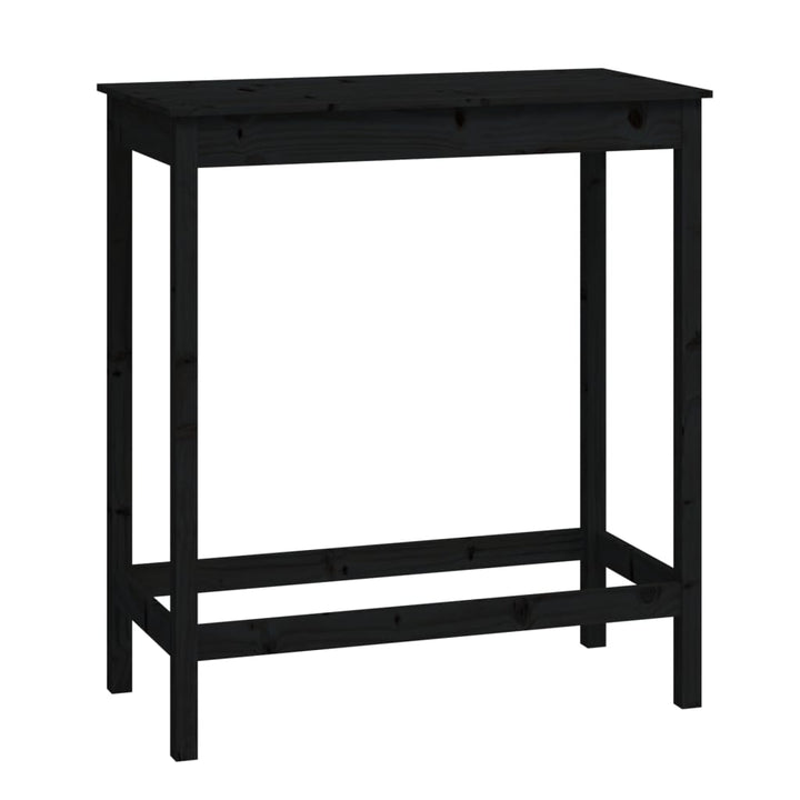 barbord 100x50x110 cm massivt fyrretræ sort