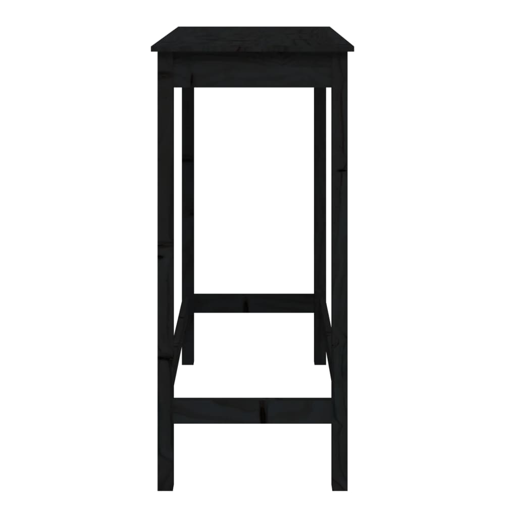 barbord 100x50x110 cm massivt fyrretræ sort