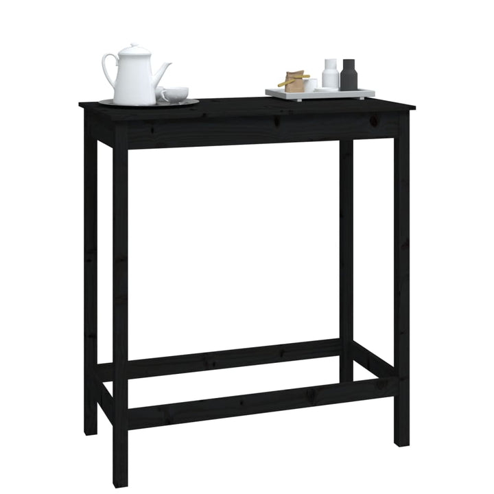 barbord 100x50x110 cm massivt fyrretræ sort